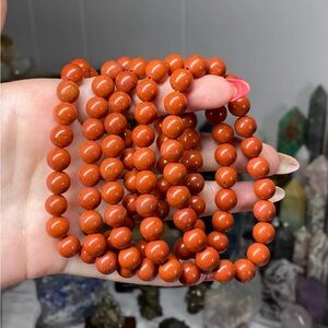 Red Jasper Beaded Crystal Gemstone bracelet 8mm 1pc